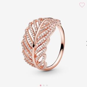 Pandora rose gold leaf ring